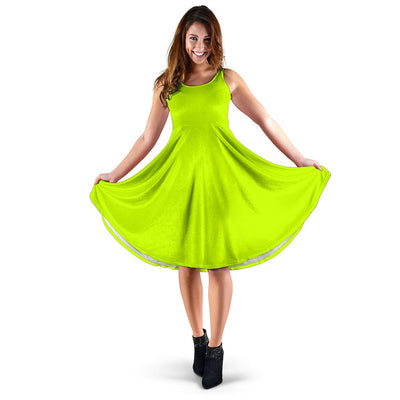 Midi Dress ~ Women's  - Electric Green - GiddyGoatStore