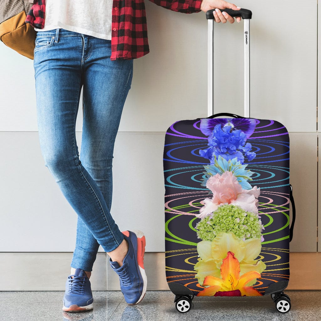 Luggage Cover ~ Chakra Flowers - GiddyGoatStore
