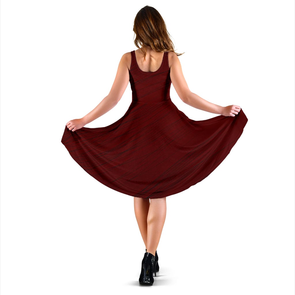 Midi Dress ~ Women's  - Dark Red