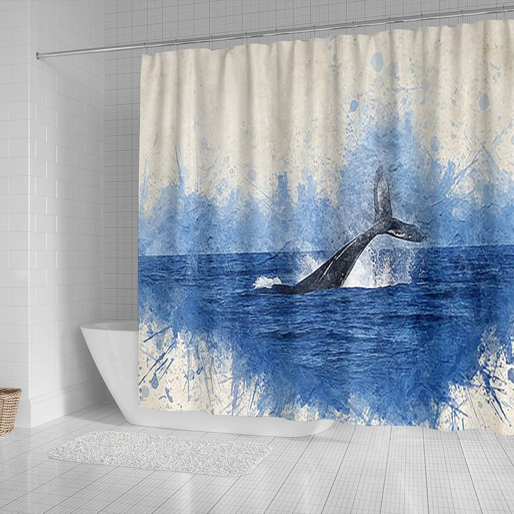 Shower Curtain ~ Whale - GiddyGoatStore