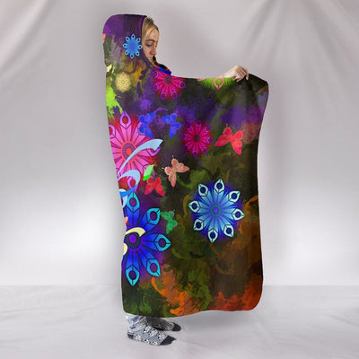 Hooded Blanket - Digital Floral - GiddyGoatStore