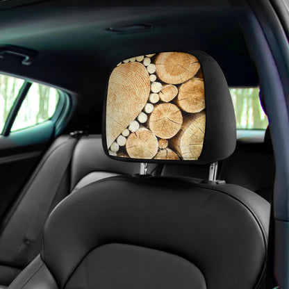 Headrest Cover - Wooden Heart