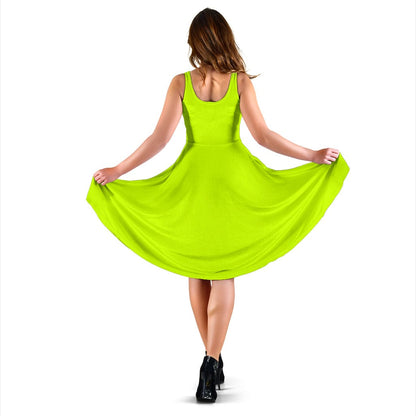 Midi Dress ~ Women's  - Electric Green