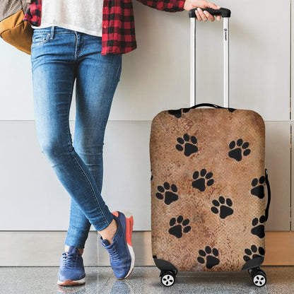 Luggage Cover ~ Brown Paw Print