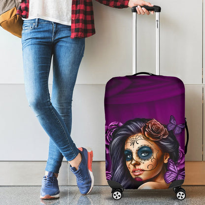 Luggage Covers - Violet Calavera Art Collection