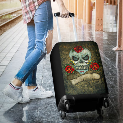 Luggage Covers - Green Calavera Art