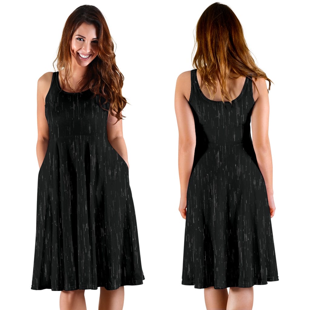 Midi Dress ~ Women's  ~ Black Rain - GiddyGoatStore