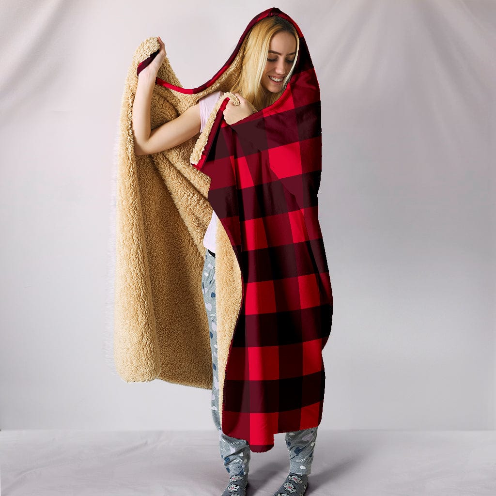 Hooded Blanket ~ Plaid - GiddyGoatStore