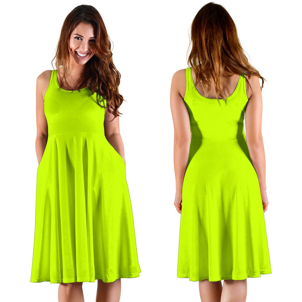 Midi Dress ~ Women's  - Electric Green