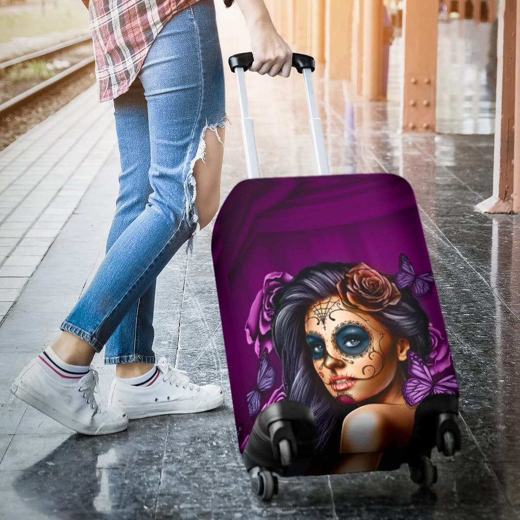 Luggage Covers - Violet Calavera Art Collection