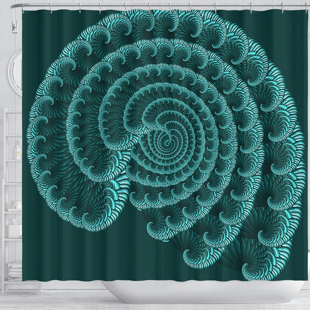 Shower Curtain ~ Blue Seashell - GiddyGoatStore