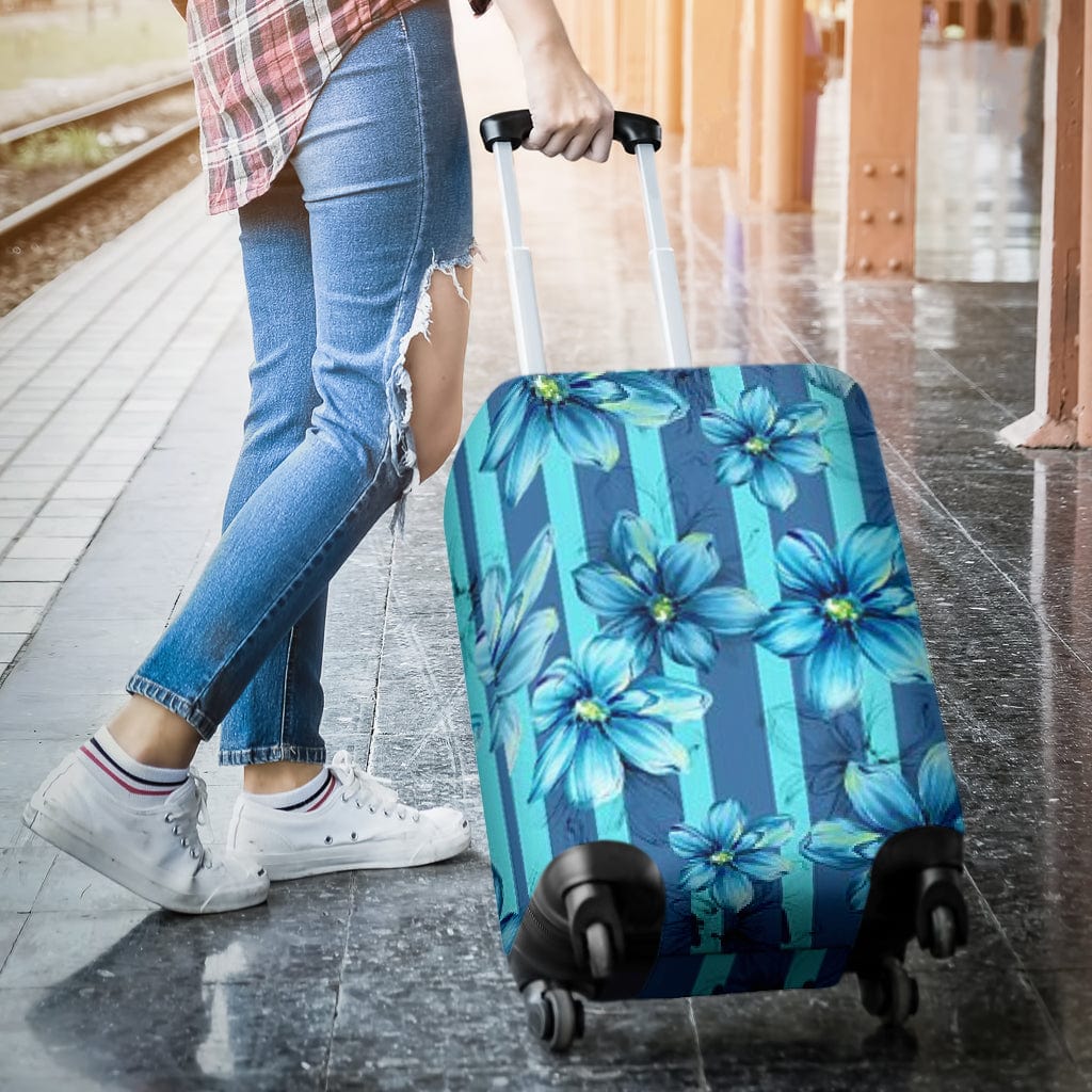 Luggage Cover ~ Blue Floral