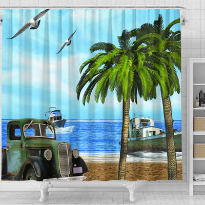 Shower Curtain ~ Seaside - GiddyGoatStore