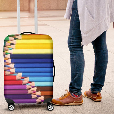 Luggage Cover - Colored Pencils - Art Lovers - GiddyGoatStore