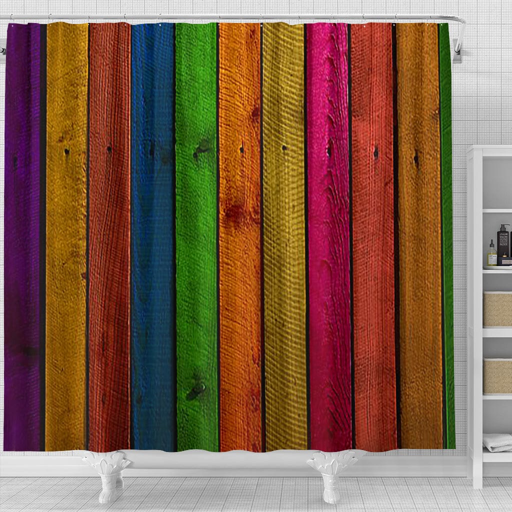 Shower Curtain ~ Colorful Wood Planks