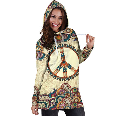 Hoodie Dress ~ Women's  ~ Peace and Mandala - GiddyGoatStore