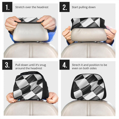 Headrest Cover - Checkered Flag - GiddyGoatStore