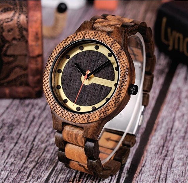 Men's Watch - BOBO BIRD V-Q09  Bamboo Wood Quartz Watches - GiddyGoatStore