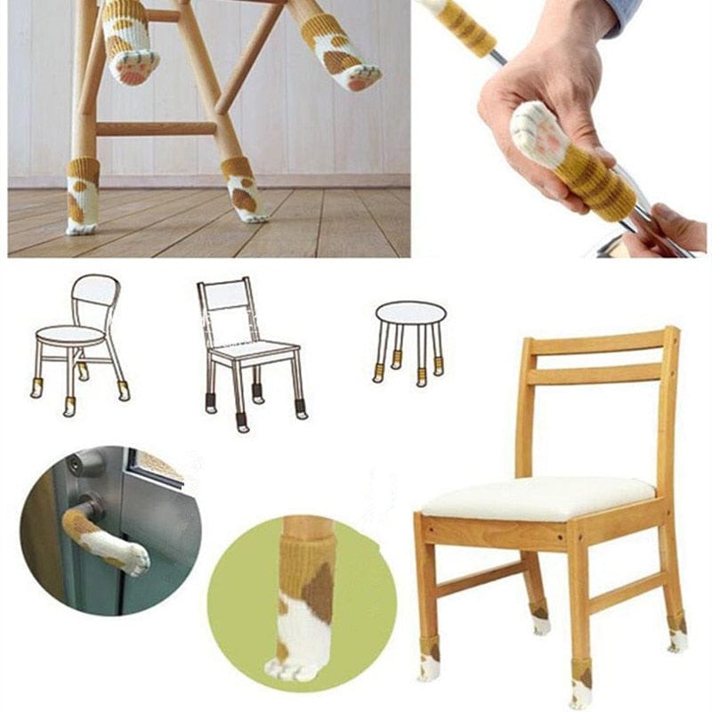 Cat Paw Chair Leg Socks - 4pcs
