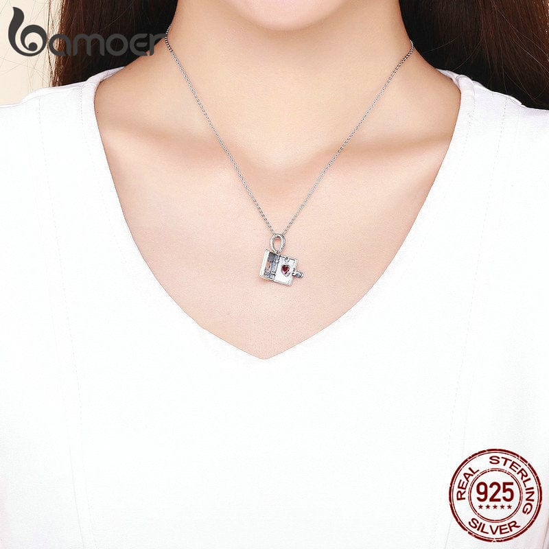 925 Sterling Silver Forever Love Box Necklace